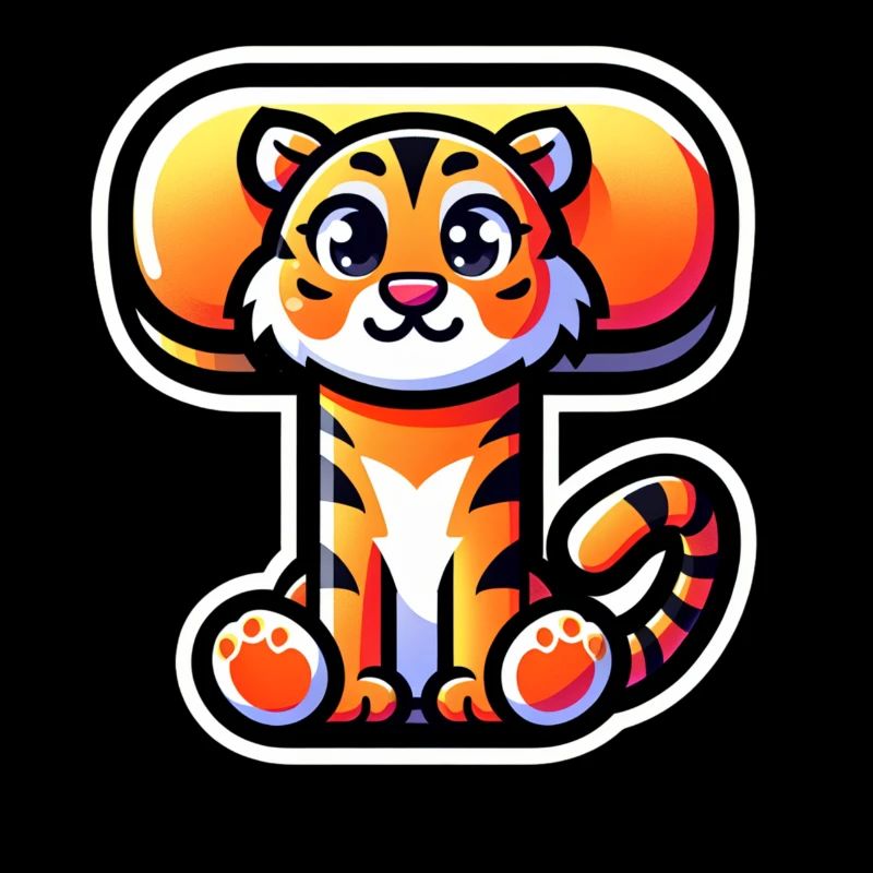 Fröhlicher Tiger – Buchstabe T