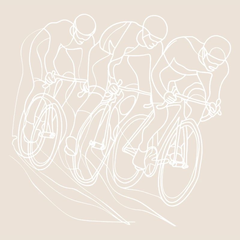 Cyclist Line Drawing