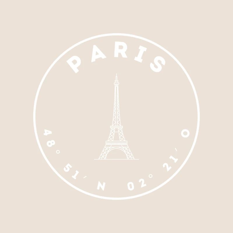 Paris mit Eifelturm und Koordinaten