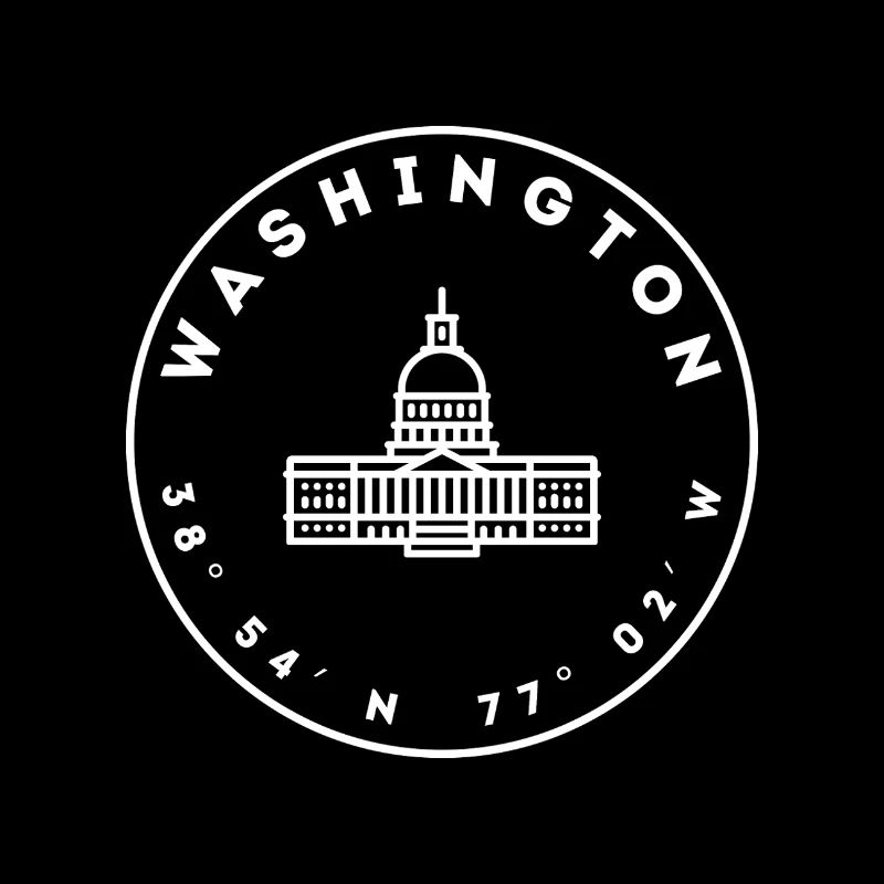 Washington DC avec le Capitole et les coordonnées