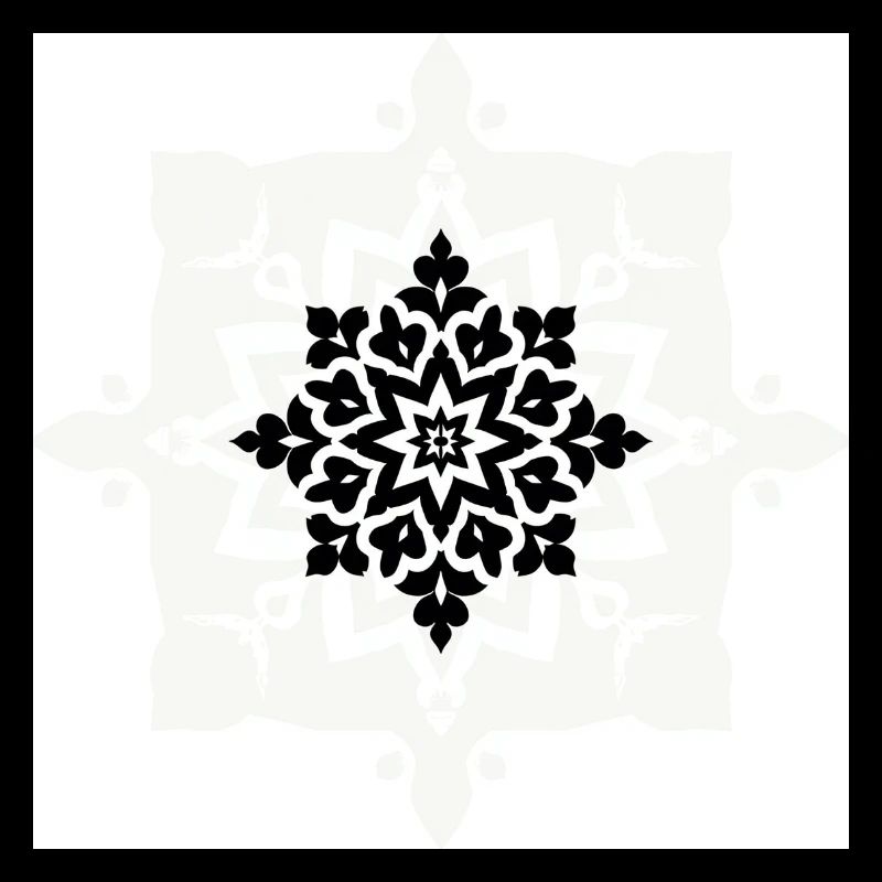 Motif complexe de mandala noir et blanc