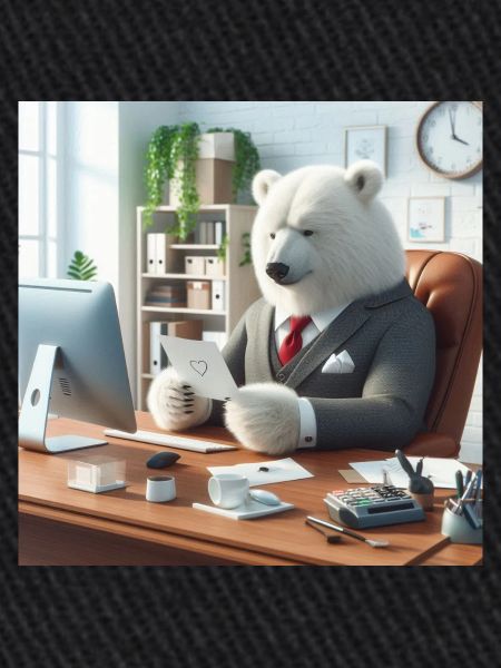 ours en costume d'affaires chic
