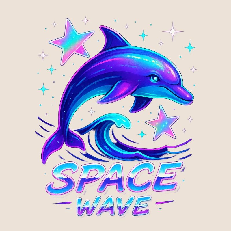 Néon Space Wave Dolphin Design