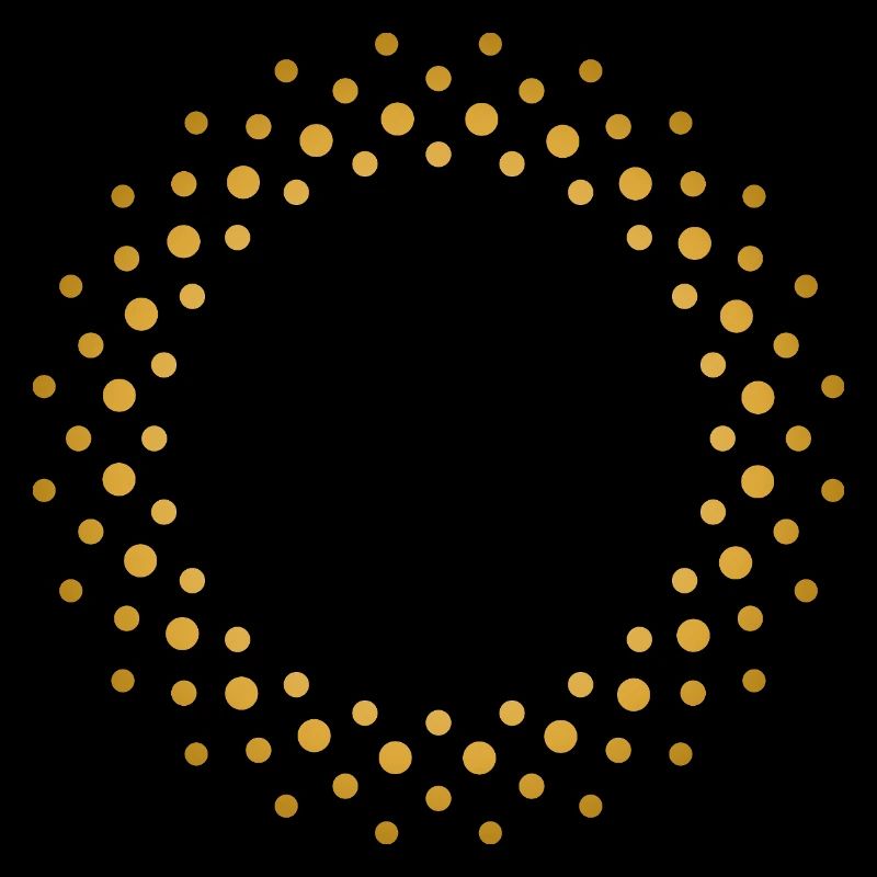 Ring-shaped, golden dot pattern
