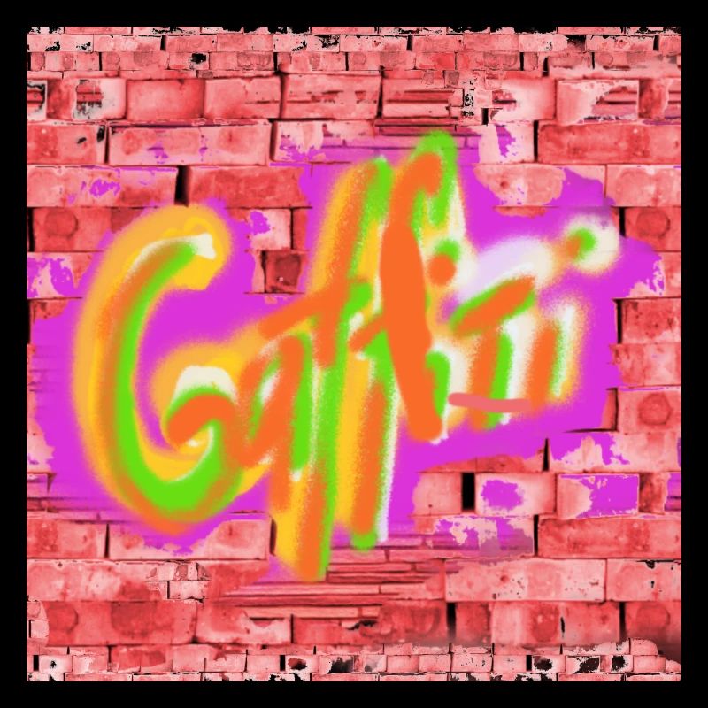 Colorful graffiti on bricks