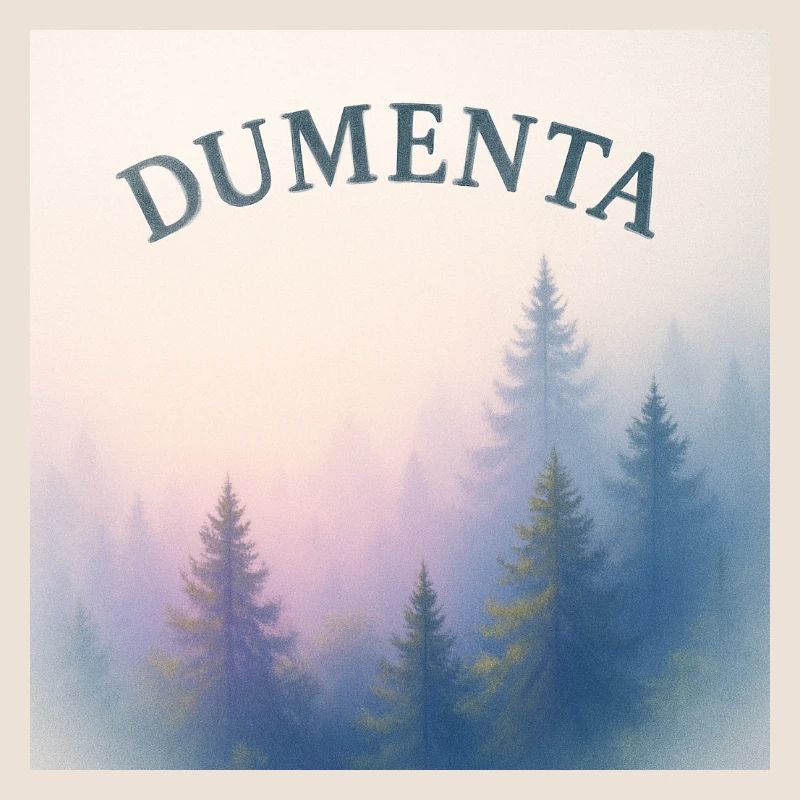 Paysage forestier avec lettrage Dumenta