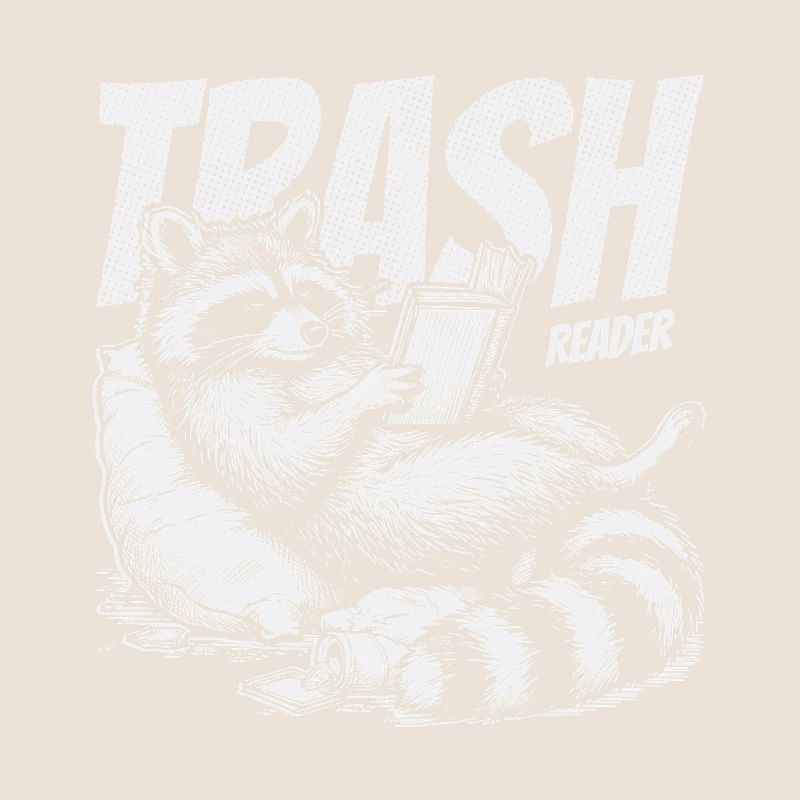 Trash Reader Funny Raccoon Bookworm Retro