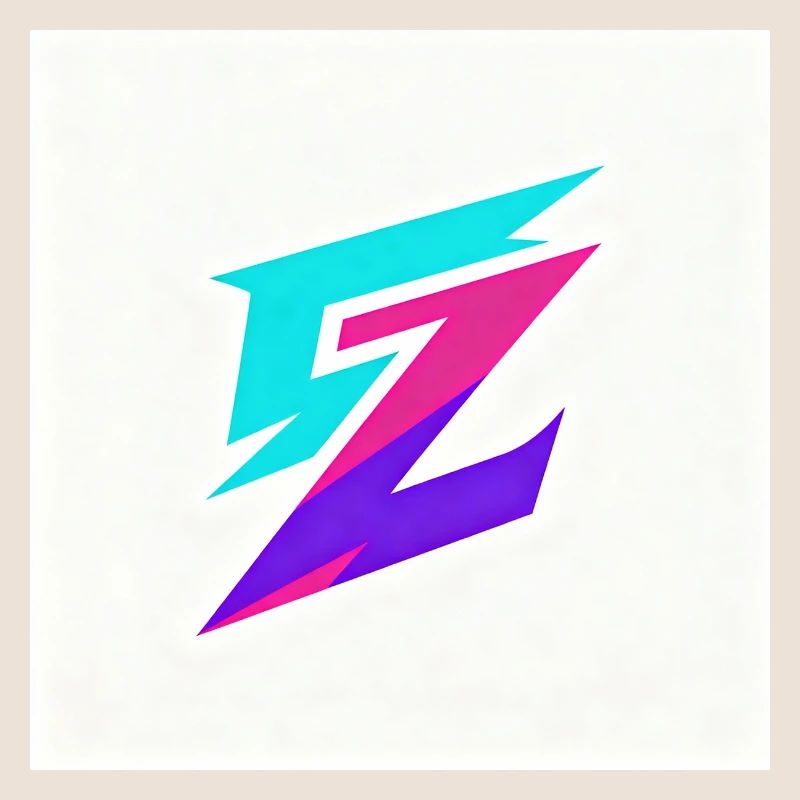 Zigzag Neon Gradient Logo