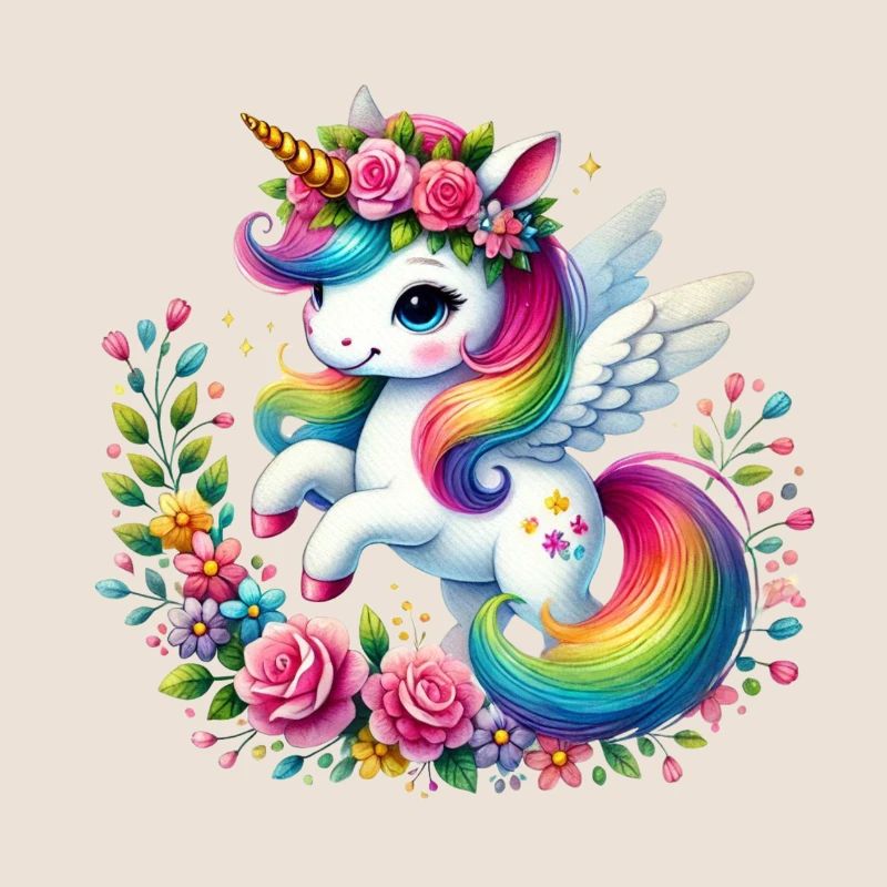 Regenbogen Fleur Einhorn