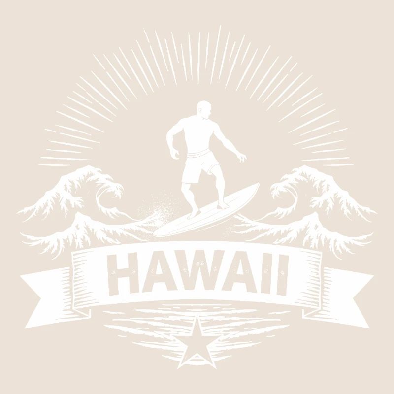 Hawaii Surfer Surfer on Pacific Wave