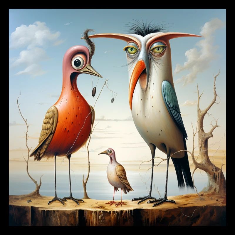 Desert birds in sunset