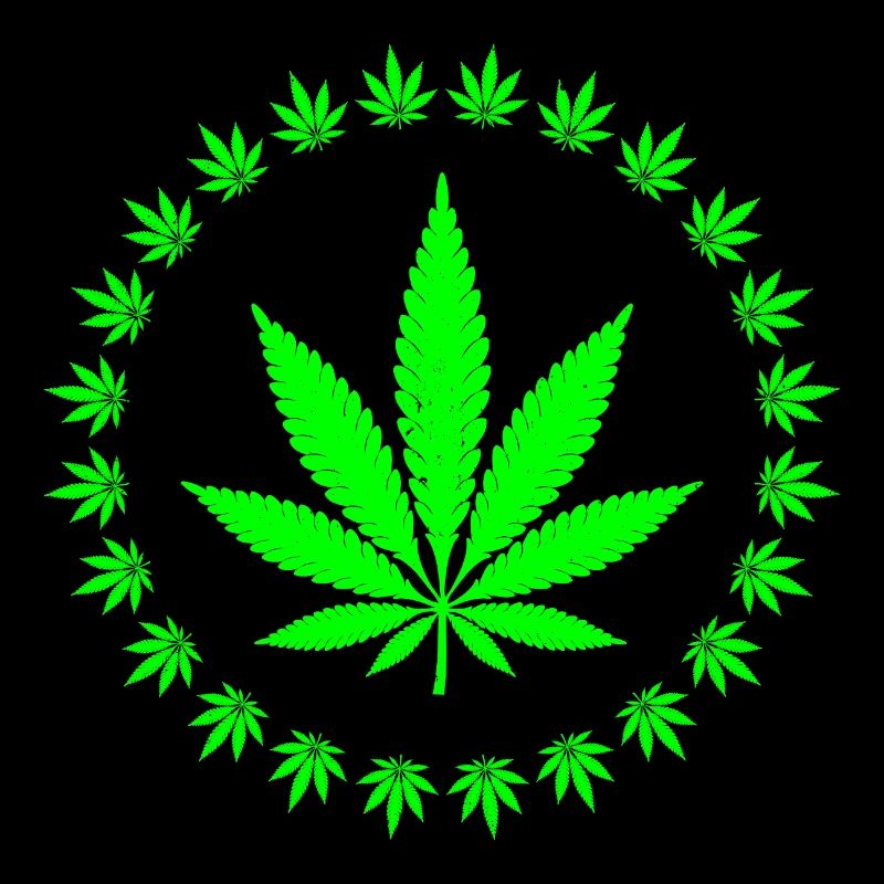 Bright Green Cannabis Leaf Ring Design