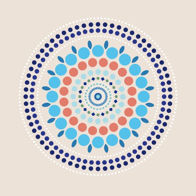 Blue Gradient Dot Mandala