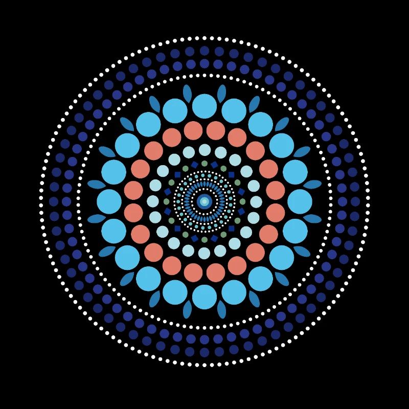 Blue Gradient Dot Mandala