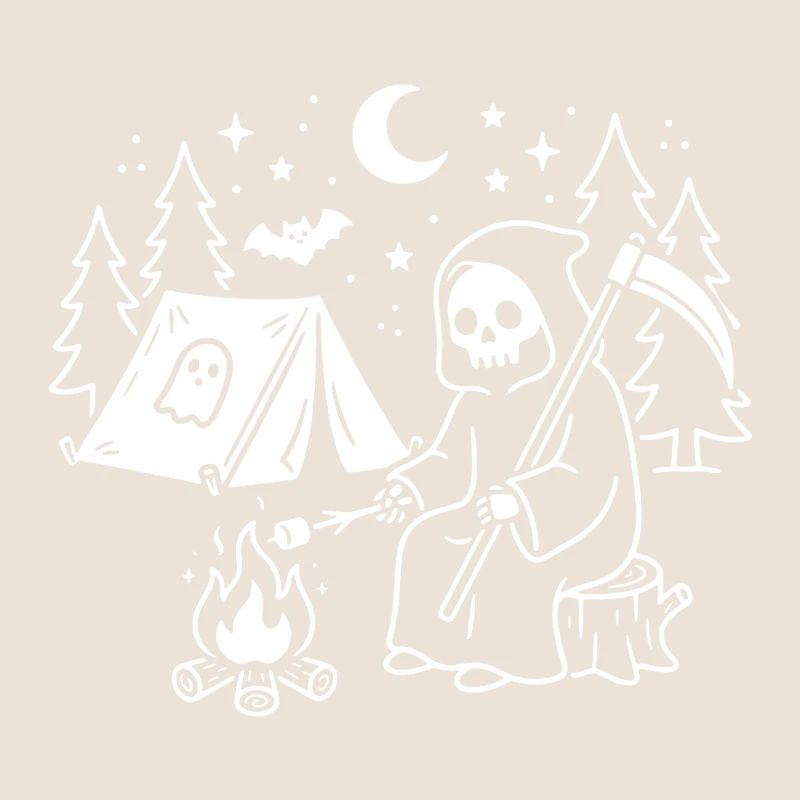 Faucheuse nocturne au feu de camp