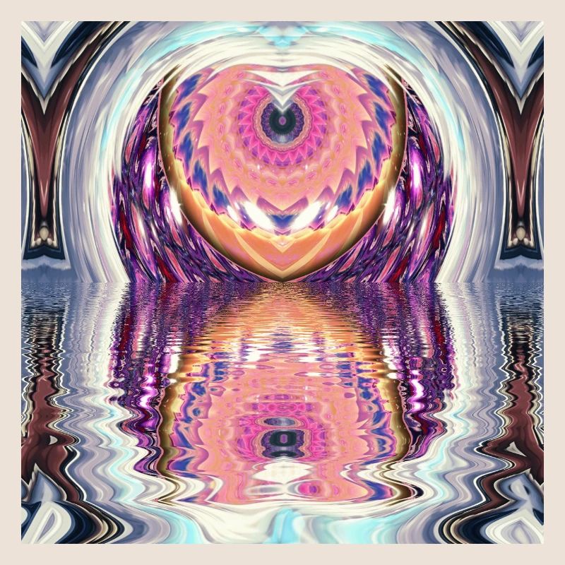 Circle Mandala Reflection in Neon Colors