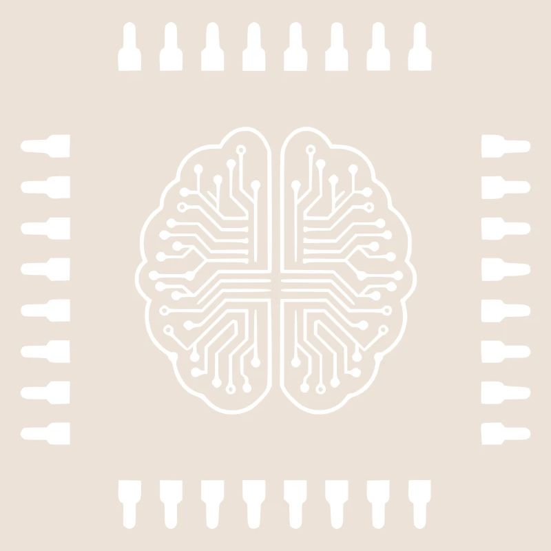 AI Brain Chip Processor Tech Vector