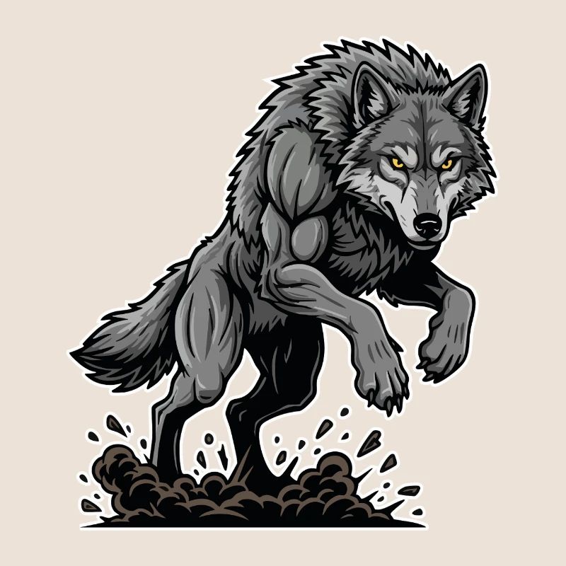 Werwolf Mighty Racing Maskottchen Wolf