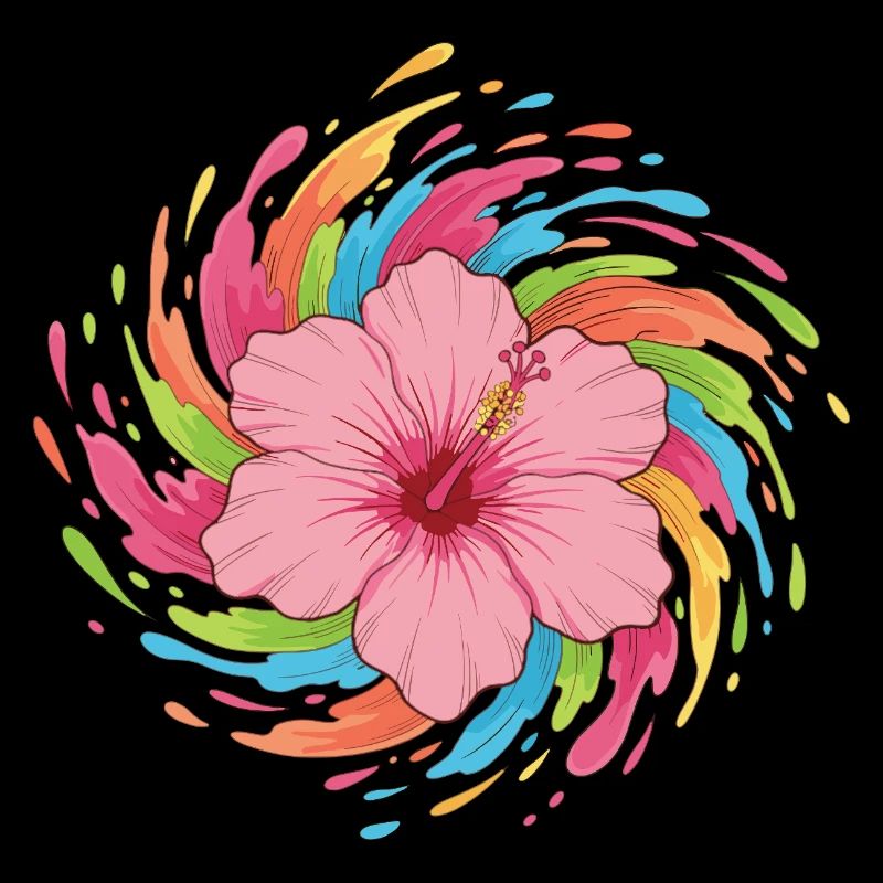 Tourbillon de couleur de l’hibiscus