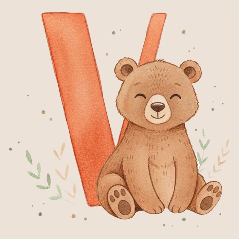 Cute bear with V