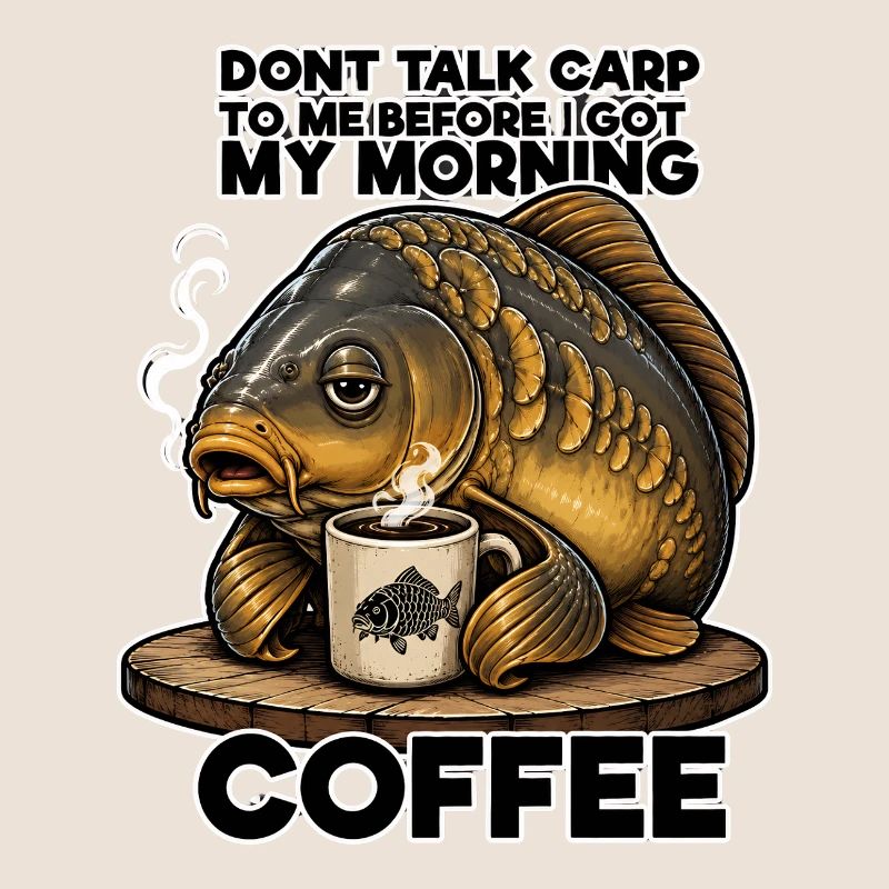 Lustiges Karpfen-Kaffeefischen-Design