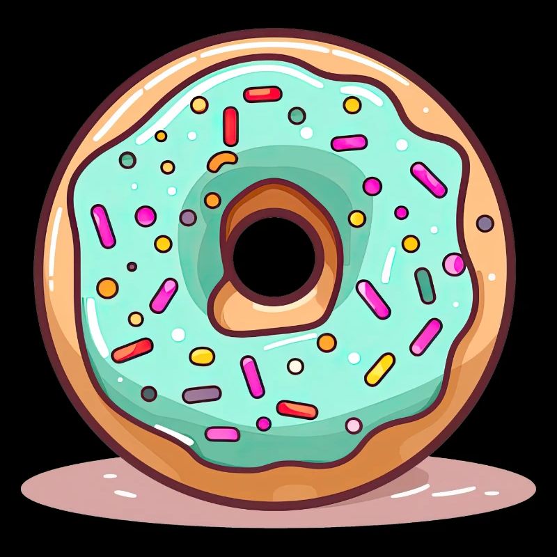 Donut Mint Blue Sparkle