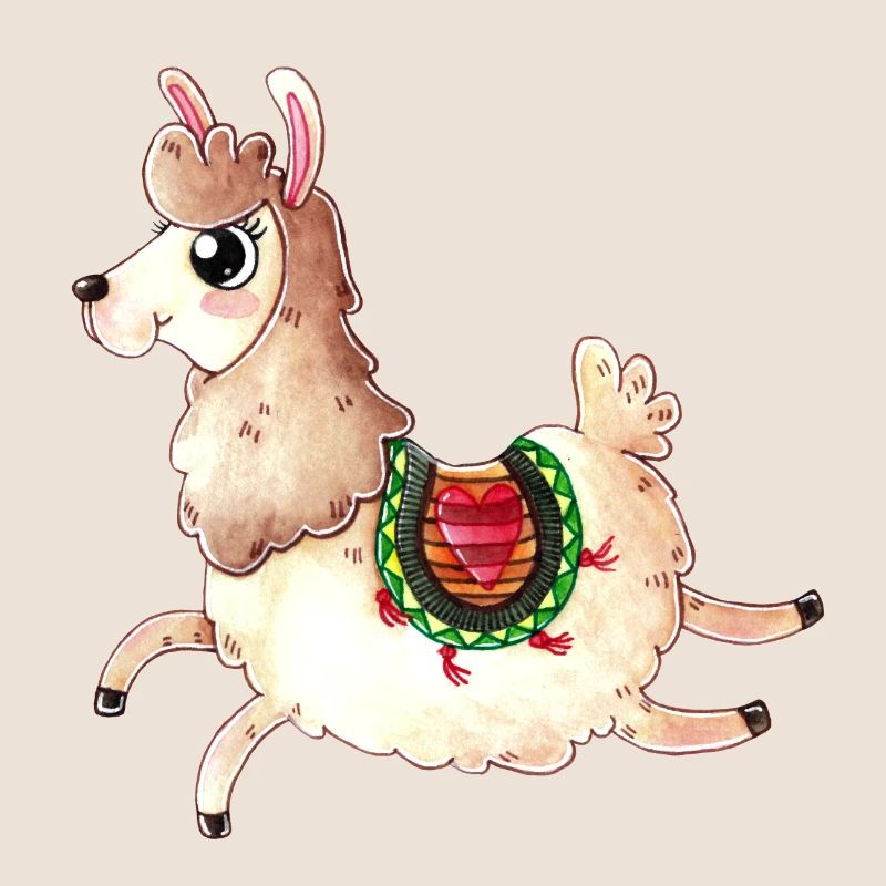 Springendes Comic Lama