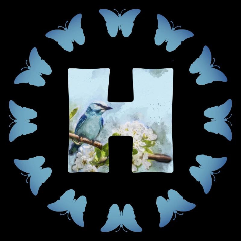 blüten blauer vogel h