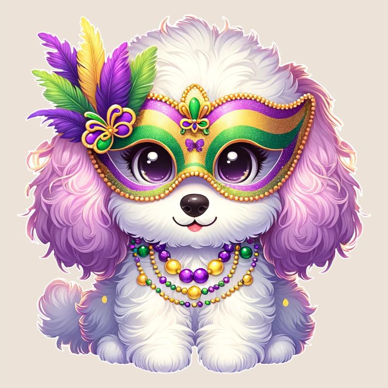 Conception de caniche Mardi Gras