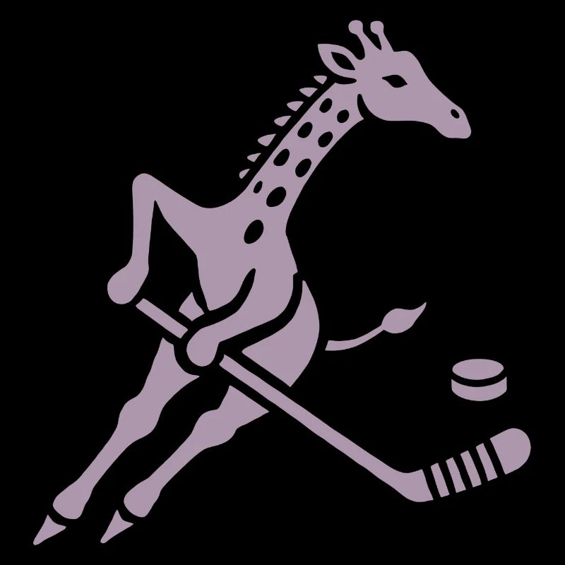 Giraffe Eishockeyspieler Silhouette Minimalistisch