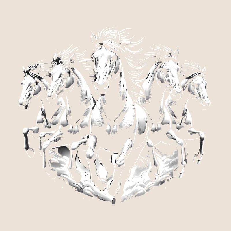 Chevaux de course Dynamic Noir Blanc Design