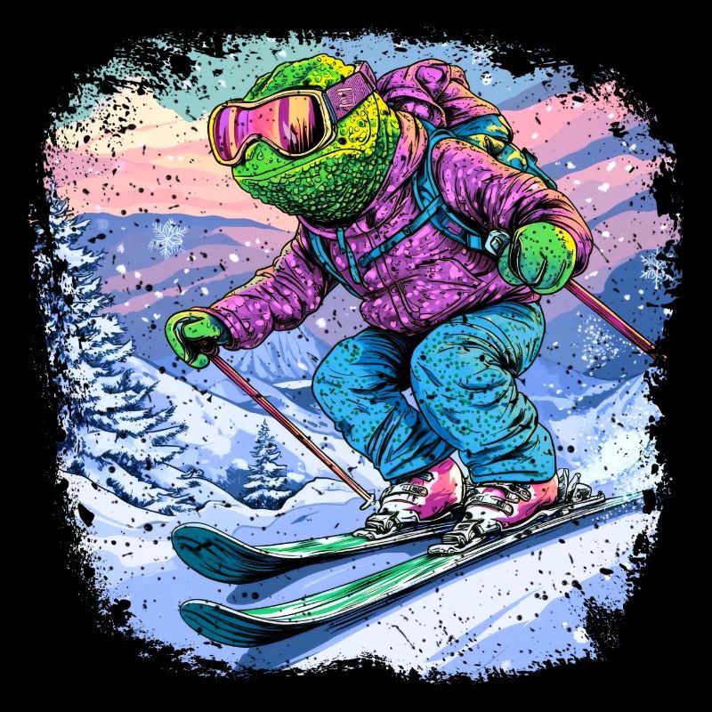 Chamäleone Ski / Skifahrer Chamäleon