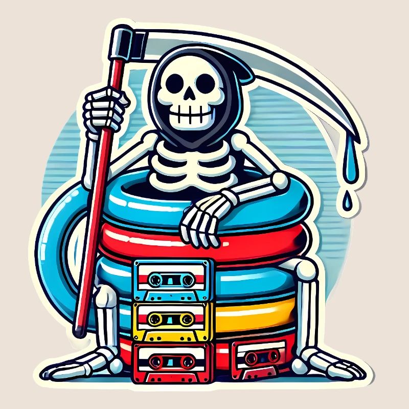 Squelette rétro avec cassettes