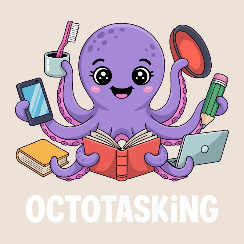 Octotasking octopus en mode multitâche