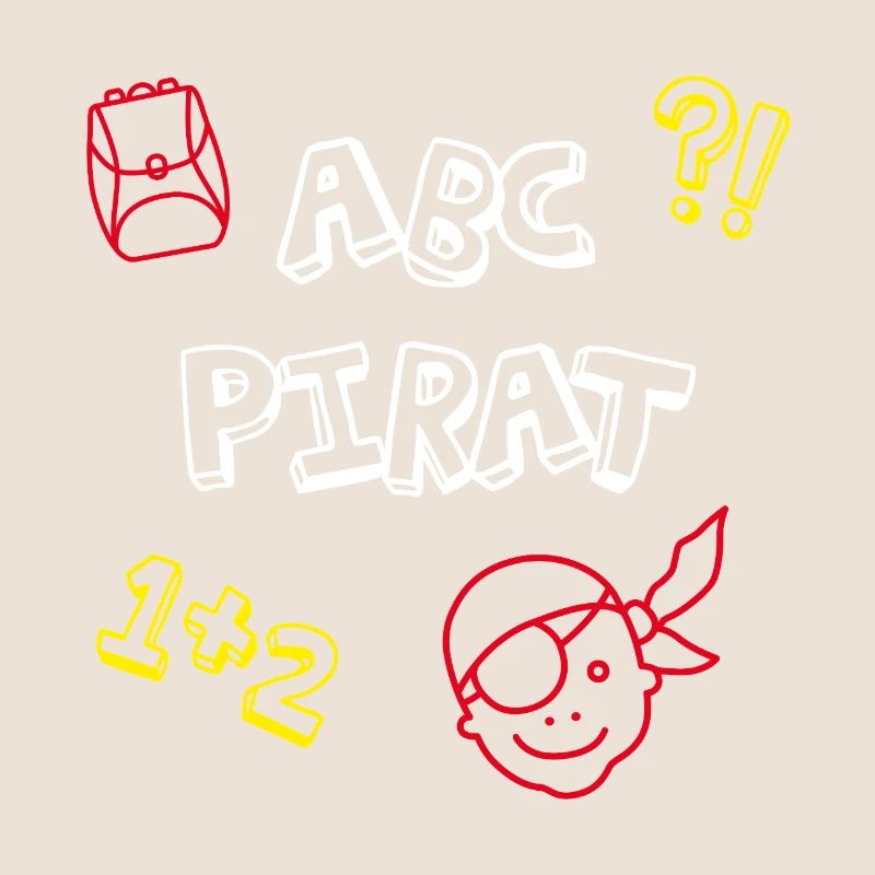 ABC Pirat Einschulung Schule Comic Kinder Feier