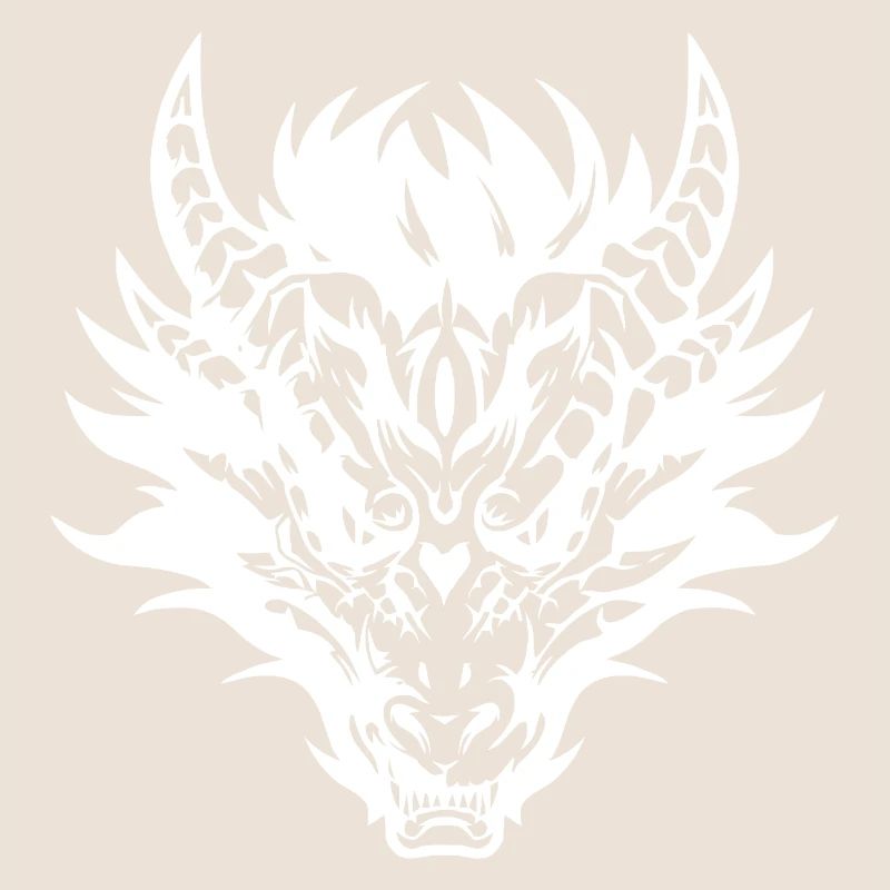 Conception complexe de masque de dragon tribal