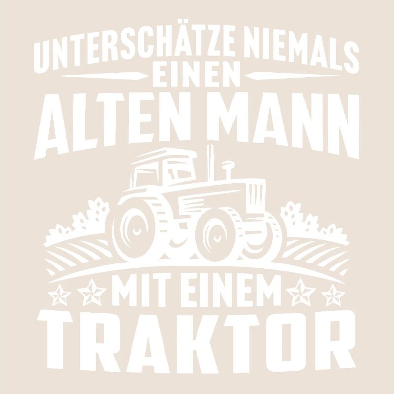 Alten mann mit einem traktor