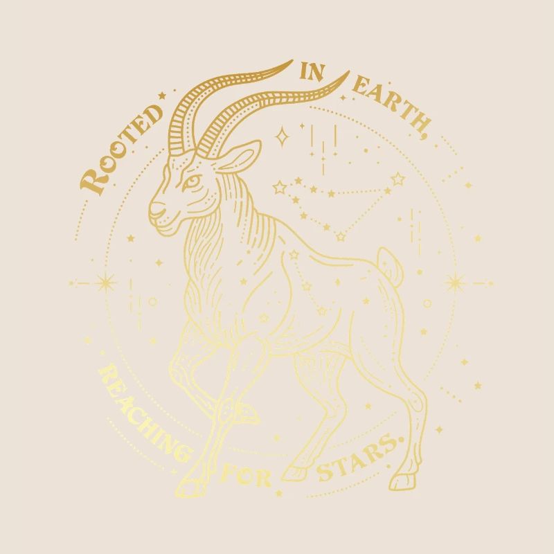 Steinbock Sternzeichen Geschenk – Erde & Sterne Design