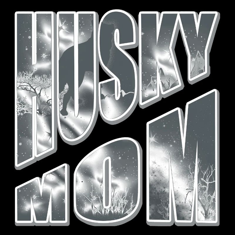 Maman Husky dans la neige