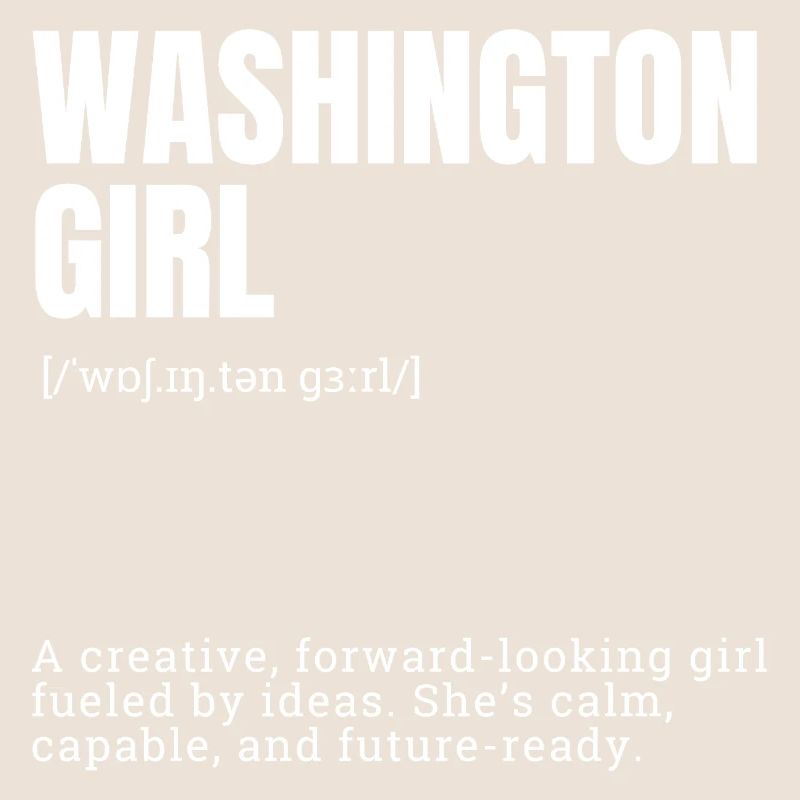 Washington Girl Typo Portrait