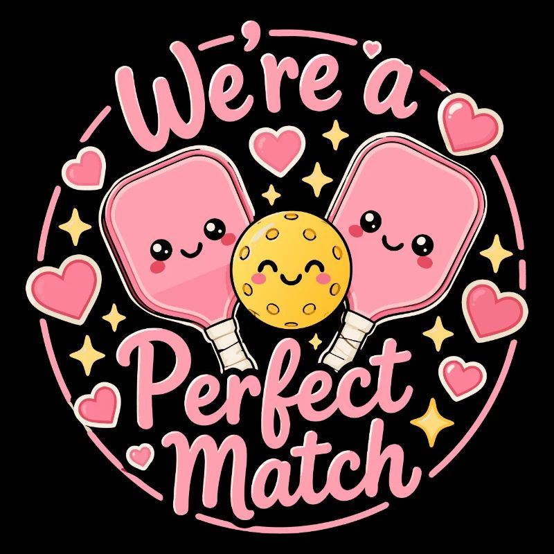 Pickleball Love: Das perfekte Kawaii-Duo