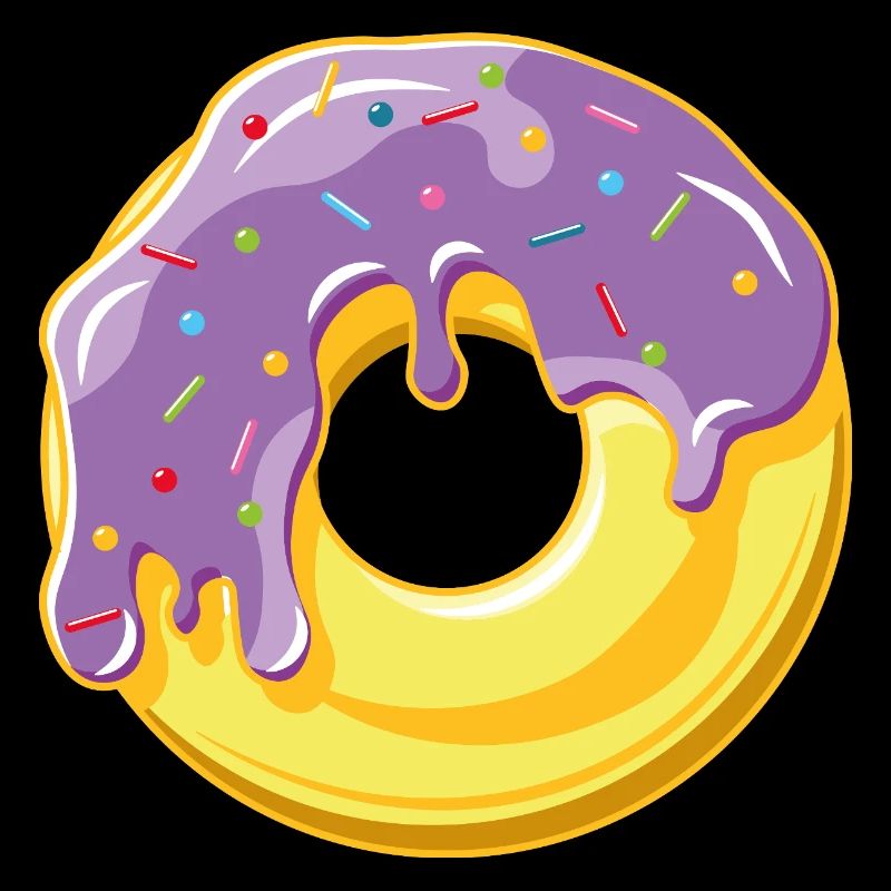 Donut avec glaçage violet et vermicelles colorées