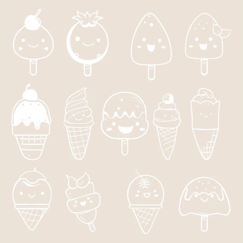 Eiscreme Sorten Comic Look