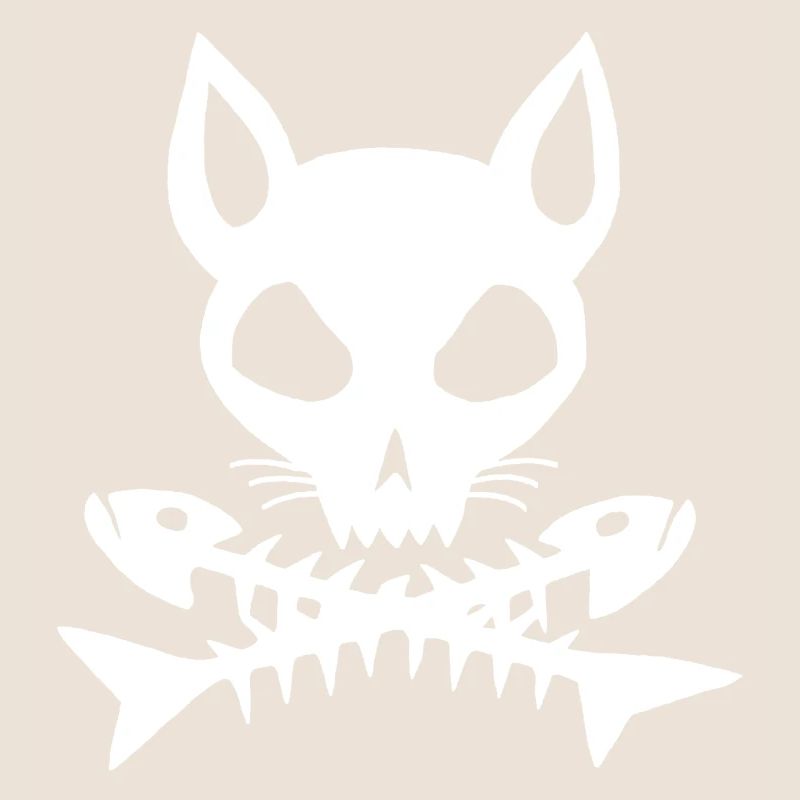White cat skull