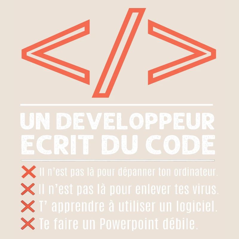 Un développeur écrit du code humour programmation