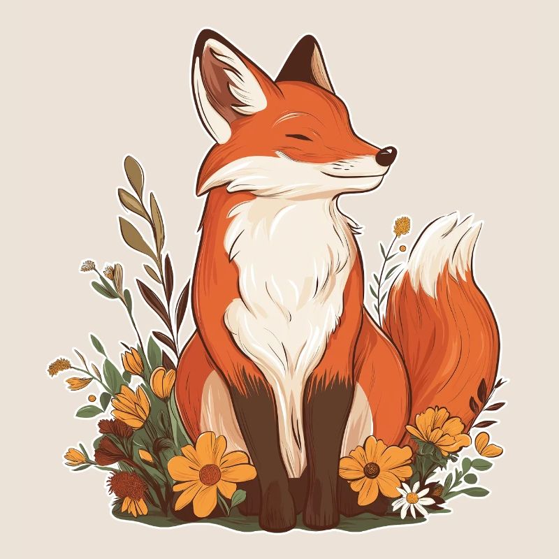Fuchs mit Blumen