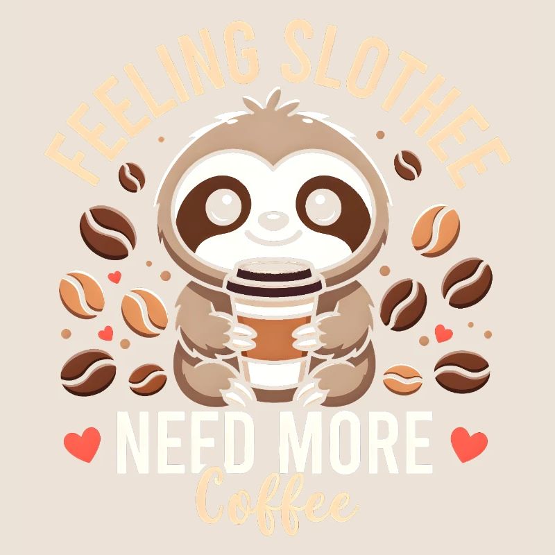 Feeling Slothee Need More Coffee Sloth 