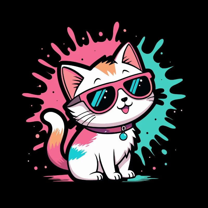 Bunte Katzen-Sonnenbrille