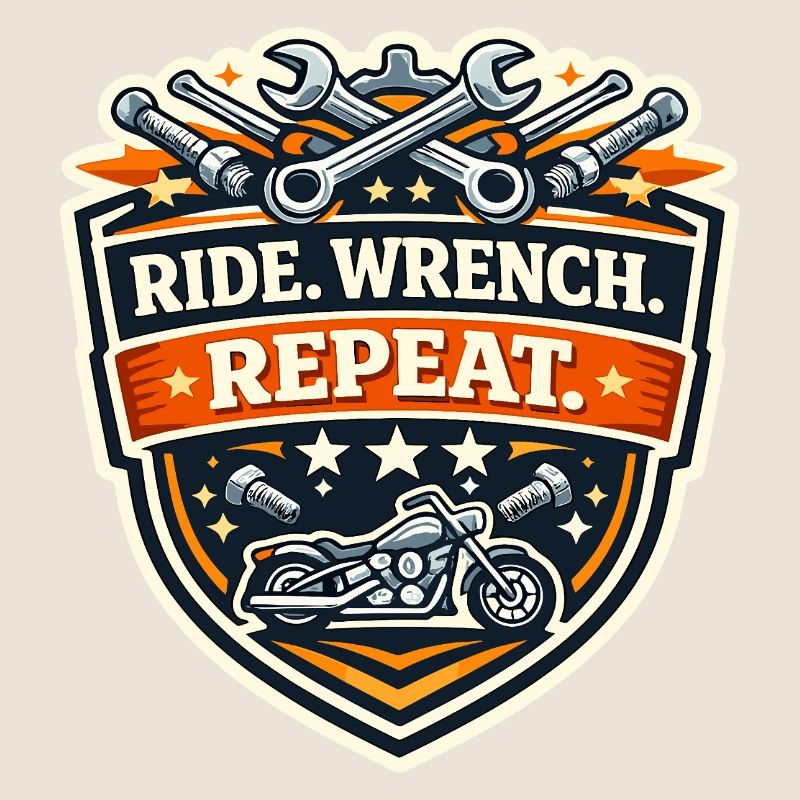 Ride Wrench Repeat Motorrad Patch