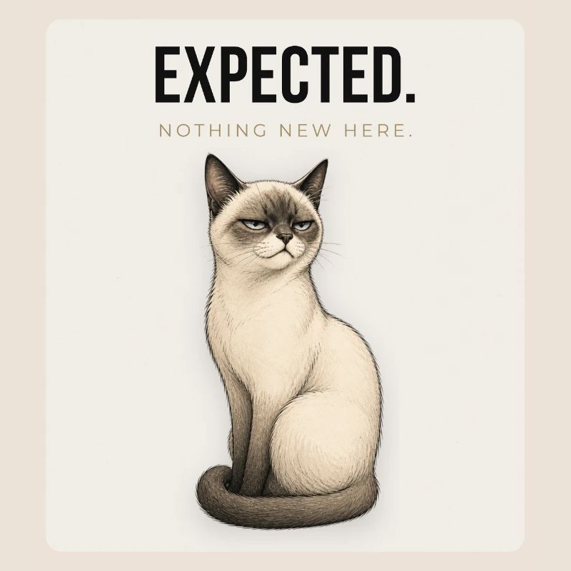 ATTENDU. Conception du mème humour sec du Noble Chat